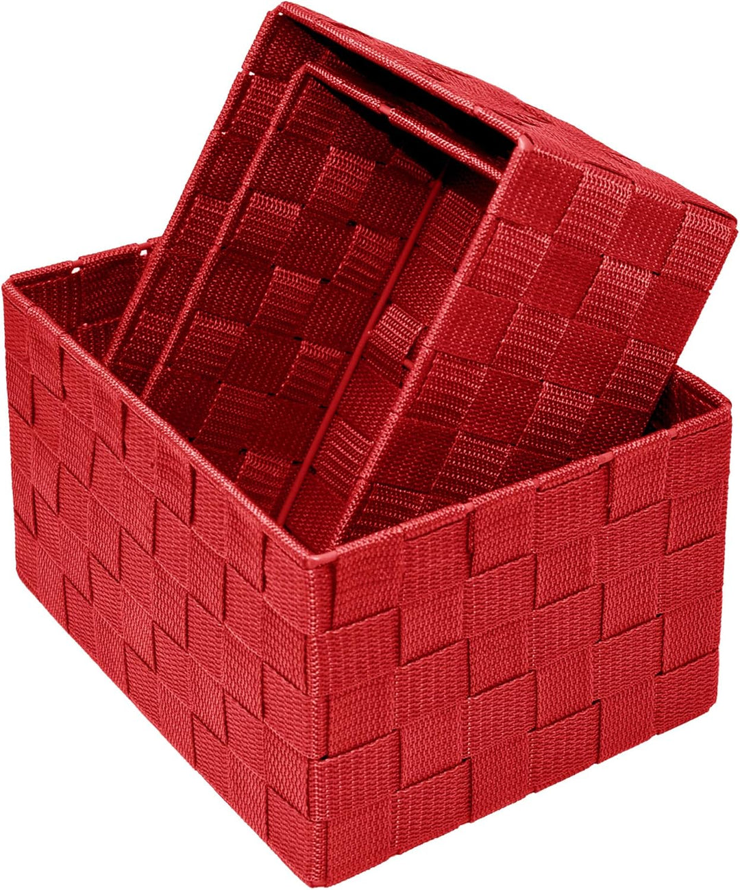Lashuma 3er Pack Bad Körbchen, Korb Grössen: 24x18x14 cm, 21x16x12 cm und 19x14x10 cm, Regalboxen Fa
