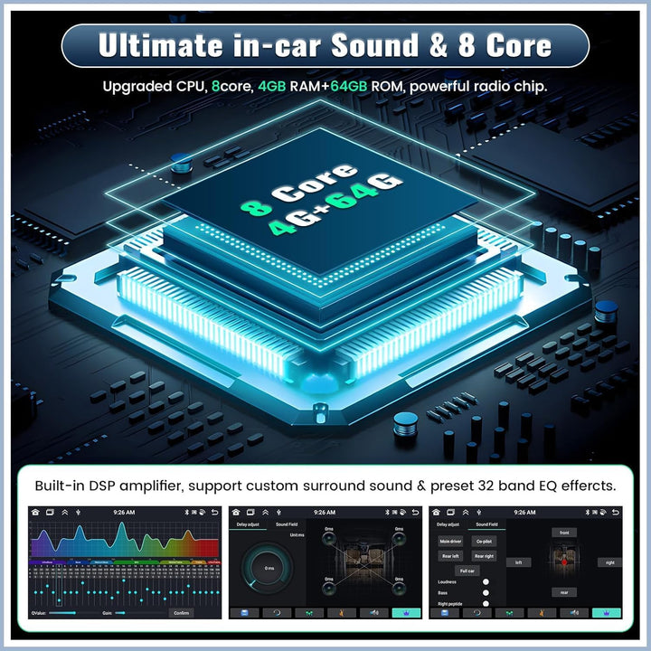 CAMECHO 8-Core 4+64G Android 13 Autoradio für VW Golf 5 6 Polo Tiguan Caddy Skoda Passat mit Carplay