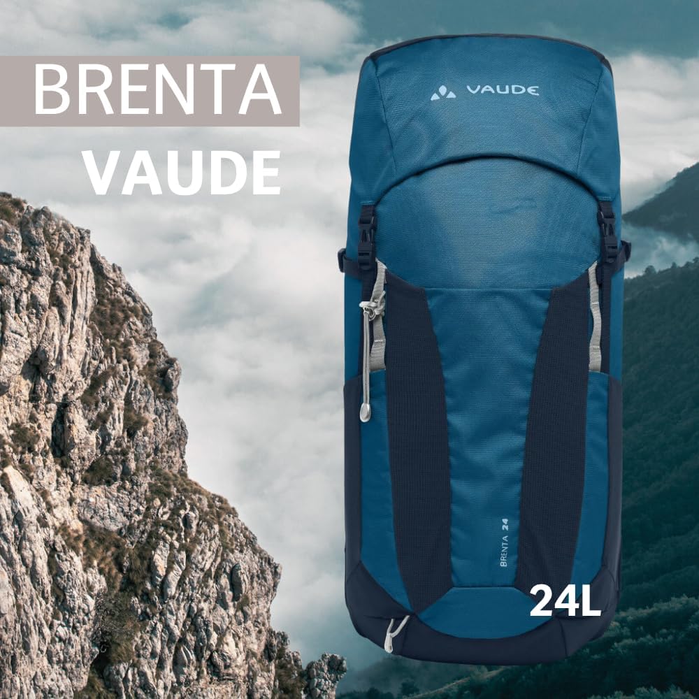 VAUDE Brenta 24 Wanderrucksack 24L mit ergonomischem Tragesystem, atmungsaktiver Rückwand, Trinksyst