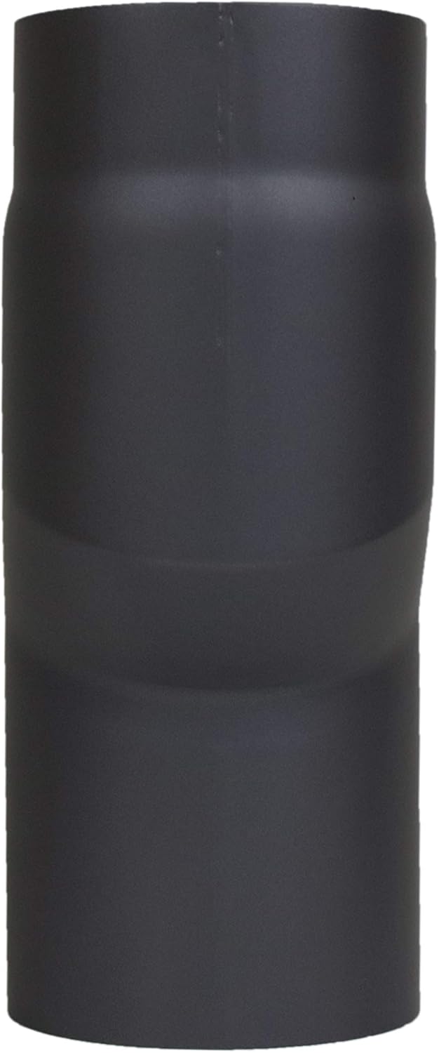 LANZZAS Ofenrohr Versatzbogen mit 40 mm Versatz, im Durchmesser, DN Ø 120 mm, Farbe: schwarz-metalli