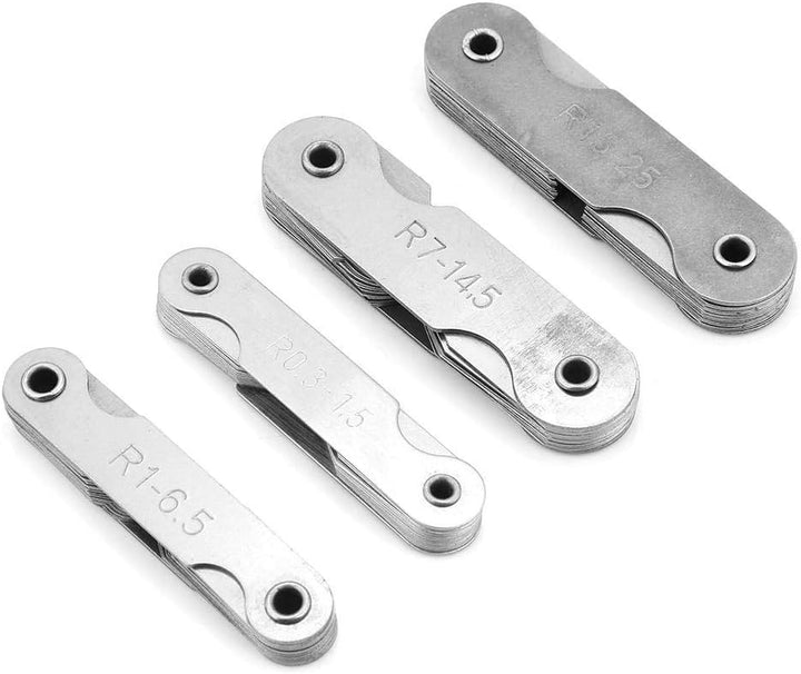 Radienlehre 4 Radius Leiste Edelstahl, Lehre, Radiuslehre Stück Set, Filetlehre Aus Rostfreiem Stahl