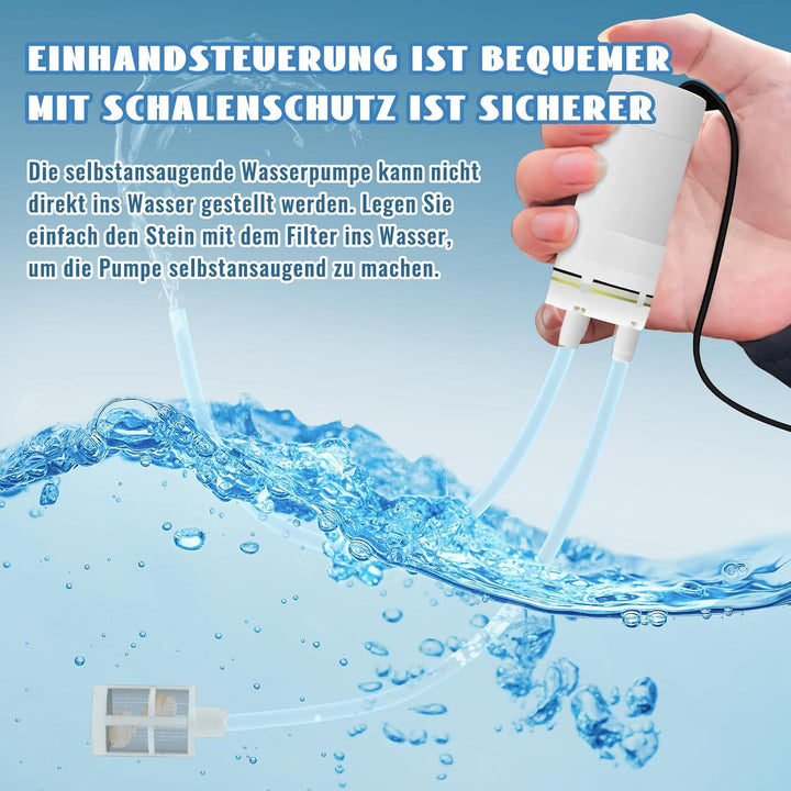 F Fityle Selbstansaugende USB-Wasserpumpe, selbstansaugende Mini-Elektropumpe, einfach zu verwendend