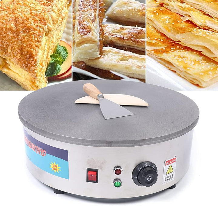 45 cm elektrische Crêpes-Pfanne, 3000 W Crêpes-Maker, Multifunktionaler Antihaftbeschichteter Pfannk