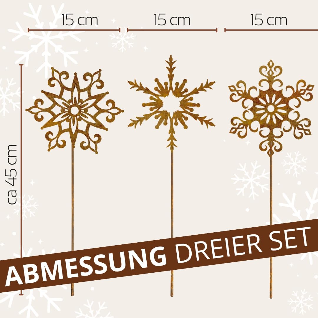 Terma Stahldesign Gartenstecker rost Sterne, Winterdeko, rost Weihnachtsdeko, edelrost deko Weihnach
