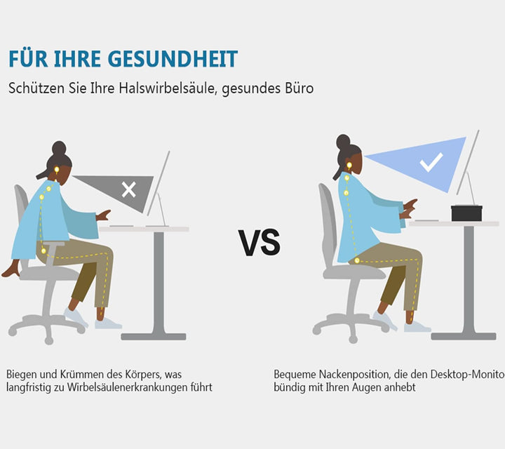 FITUEYES Transparenter Monitorständer, 38,5 cm Höhenverstellbarer Computermonitorständer für Laptop,