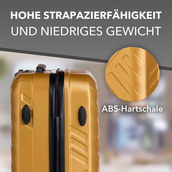 Xonic Design Reisekoffer - ABS Hartschalen Koffer mit 360° Leichtlauf-Rollen - hochwertiger Trolley