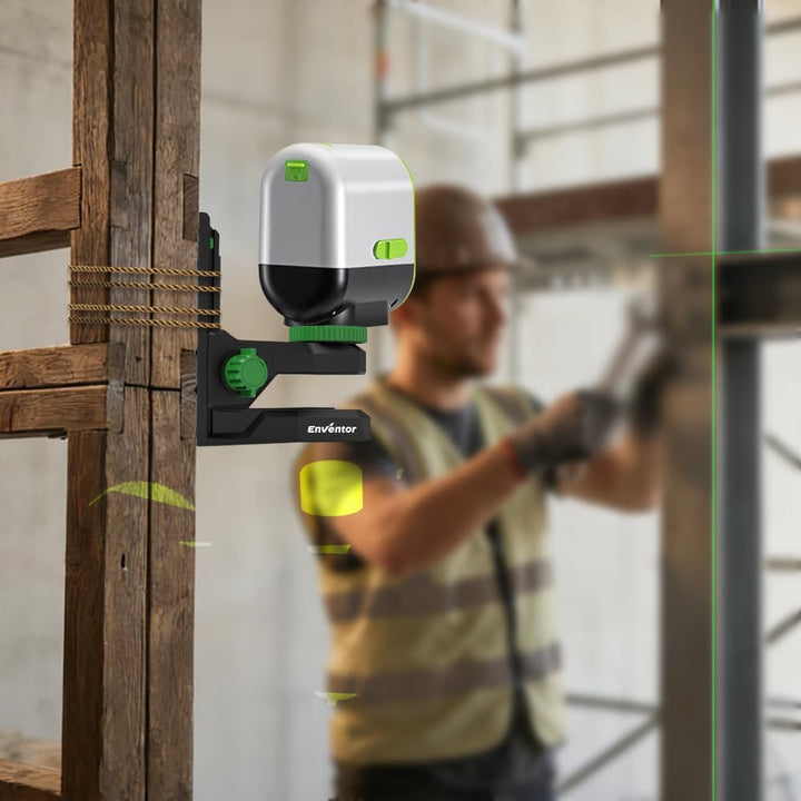 Enventor L-Halterung PV2 Magnetische Laserhalterung, 50mm Höhenverstellung mit Skala, 360° Drehbar,