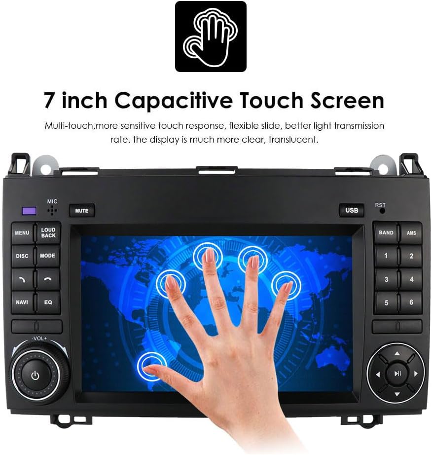 Android Autoradio Mit GPS Navi 7 Zoll Bildschirm Touch Display + HD Bremsleuchte Rückfahrkamera Ersa