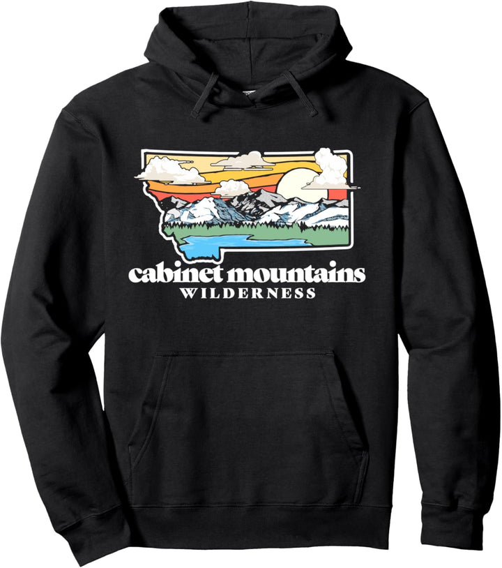 Cabinet Mountains Wilderness Montana Outdoor Nature Retro Pullover Hoodie