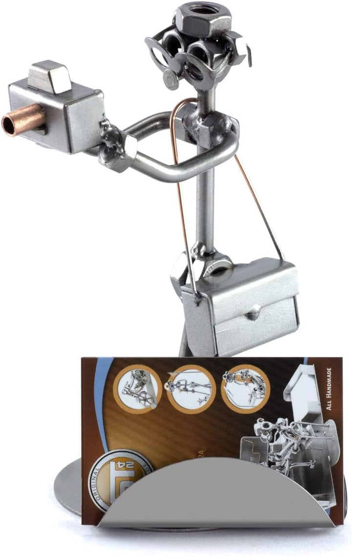 Steelman24 I Schraubenmännchen Fotograf 2 mit Visitenkartenhalter I Made in Germany I Handarbeit I G
