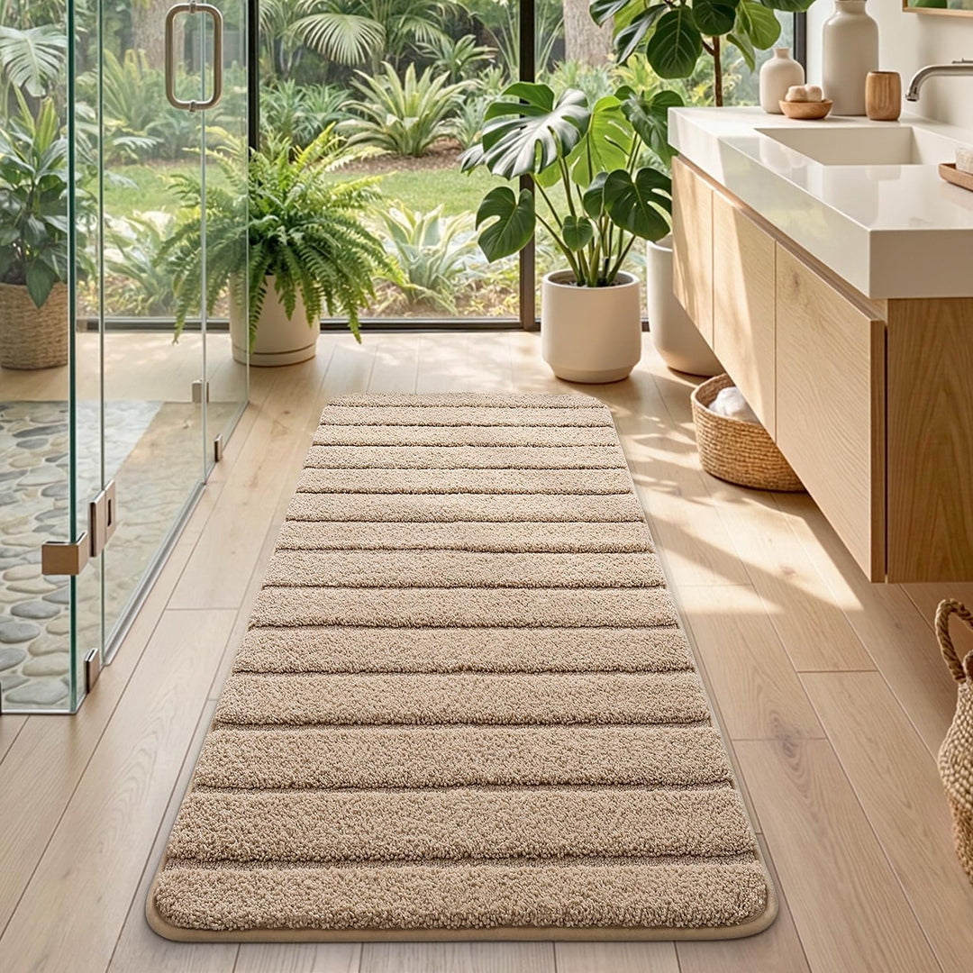 DEXI Badematte rutschfest 60 x 150 cm, Weich Badezimmerteppich Saugfähige Badteppich Waschbar Badvor