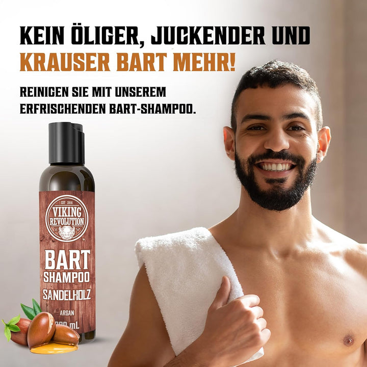 Viking Revolution Bart Shampoo & Conditioner Set - Erweicht, Glättet & Stärkt den Bartwuchs - Natürl