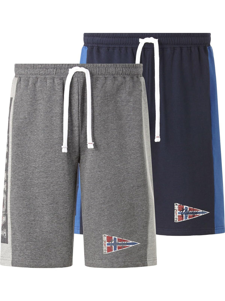 Jan Vanderstorm Herren Doppelpack Jogginghose Haral Kurze Hose Casual Shorts L Dunkelgrau, L Dunkelg