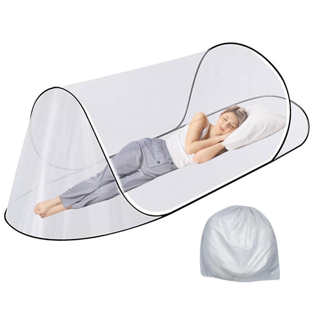 Moskitonetz Pop Up, 200 x 80 x 56 cm Ultraleichtes Mosquito Netz Reise, Faltbares Moskitonetz, Pop U