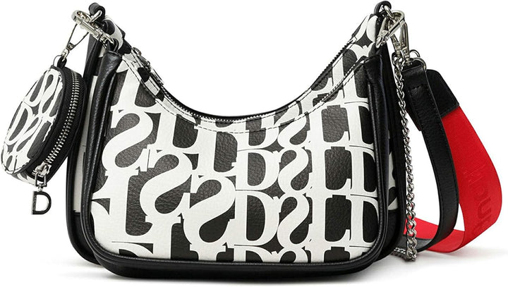 Desigual Womens PU Shoulder Bag, Black, U