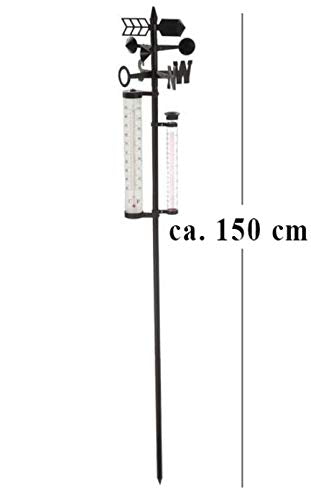 Wetterstation ca. 150cm hoch | Temperatur einfach ablesen inkl. Regenmesser Wetterstation inkl. Rege