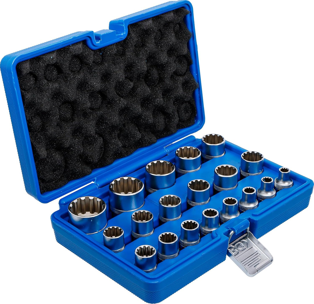 BGS 2152 | Steckschlüssel-Einsatz-Satz Gear Lock | 19-tlg. | 12,5 mm (1/2") | E-Profil / Zollgrössen