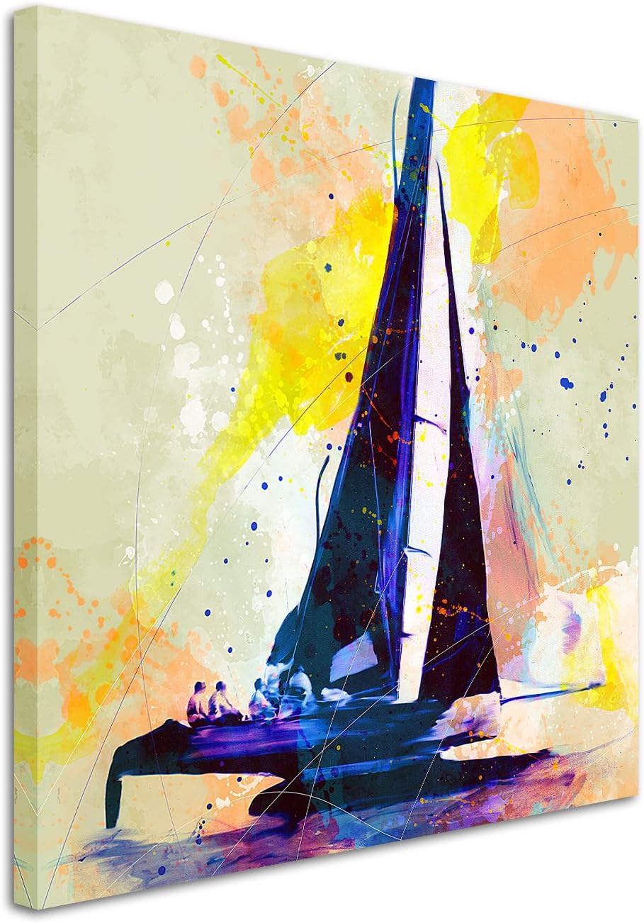 Katamaran I 60x60cm Wandbild SPORTBILD Aquarell Art tolle Farben von Paul Sinus