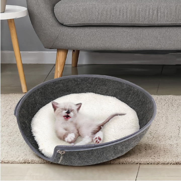 Lucky Sign Katzenhöhle aus Filz Komfortables und modernes Katzenbett mit weichem und waschbarem Kiss