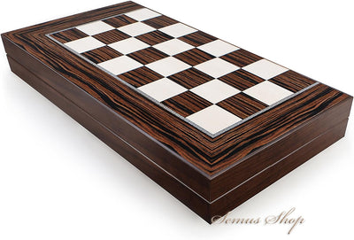 Luxus Classic Ebenholz Optik Wood Backgammon Tavla XXL