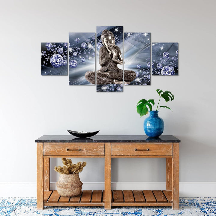 Runa Art Wandbilder Buddha Feng Shui 5 Teilig Bild auf Vlies Leinwand Deko Wohnzimmer Schlafzimmer A