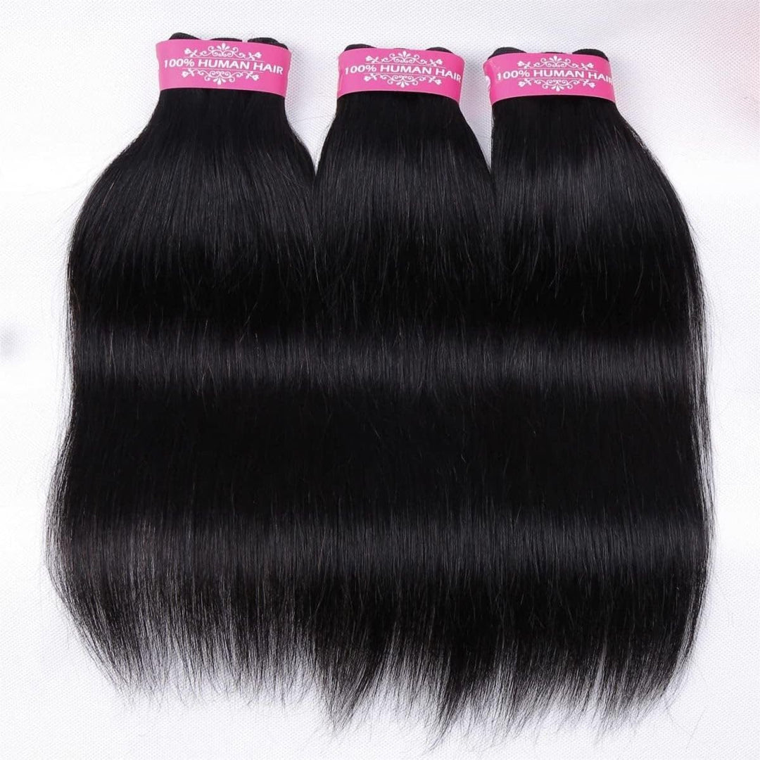 Unipearl Glatt Human Hair 3 Bundles Extensions Echthaar 16 18 20 Zoll，Straight Brasilianische Haare