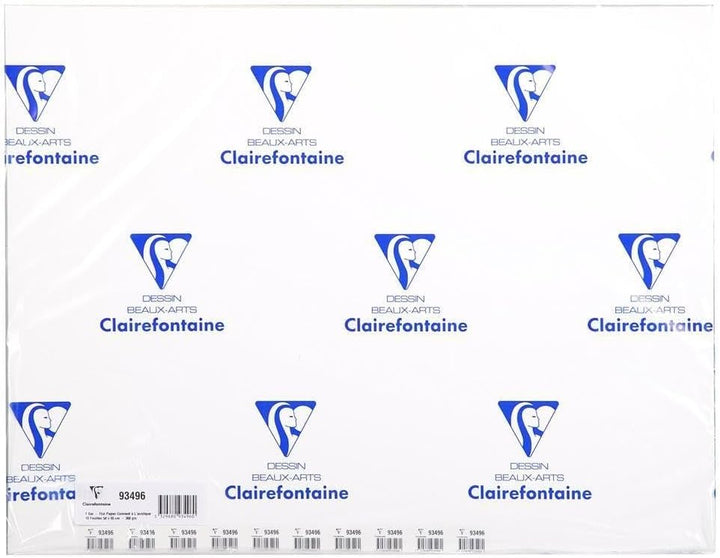 Clairefontaine 93496C - Packung mit 10 Bögen Acrylmalpapier, 50x65cm, 360g, gekörnt, ideal für die A
