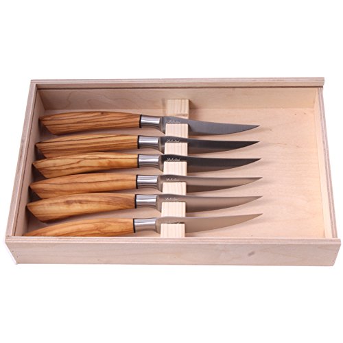 Saladini Steakmesser-Set 6-Teilig - Olivenholz