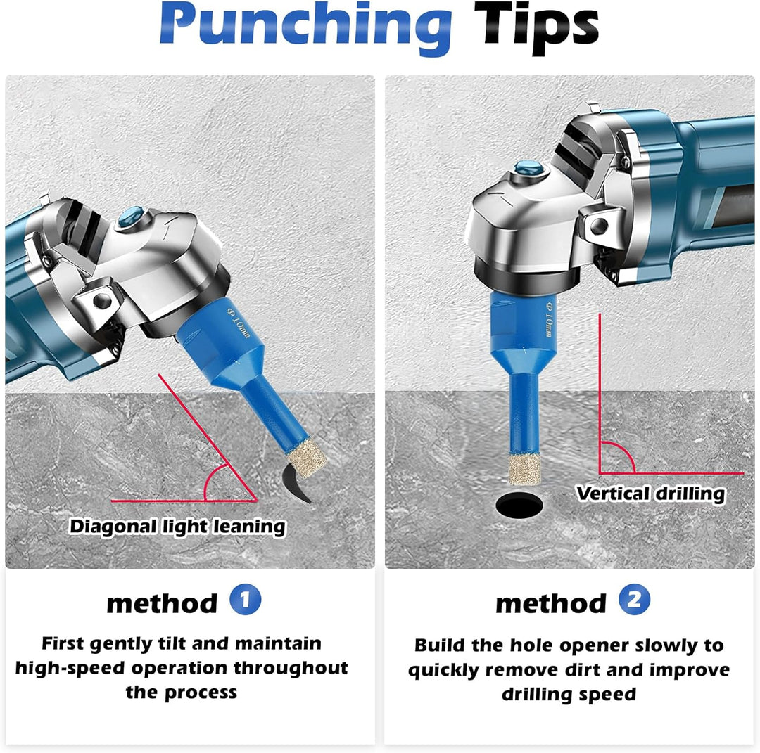 Diamant Fliesenbohrer 7 Stücke, Diamantbohrer Glasbohrer Set Für M14 Winkelschleifer ø 6/8/10/12/14/