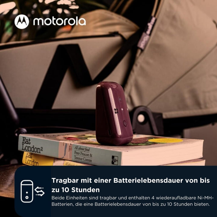 Motorola Audio Babyphone PIP12 – Babyphon DECT-Technologie – Baby Monitor Reichweite bis zu 450 Mete
