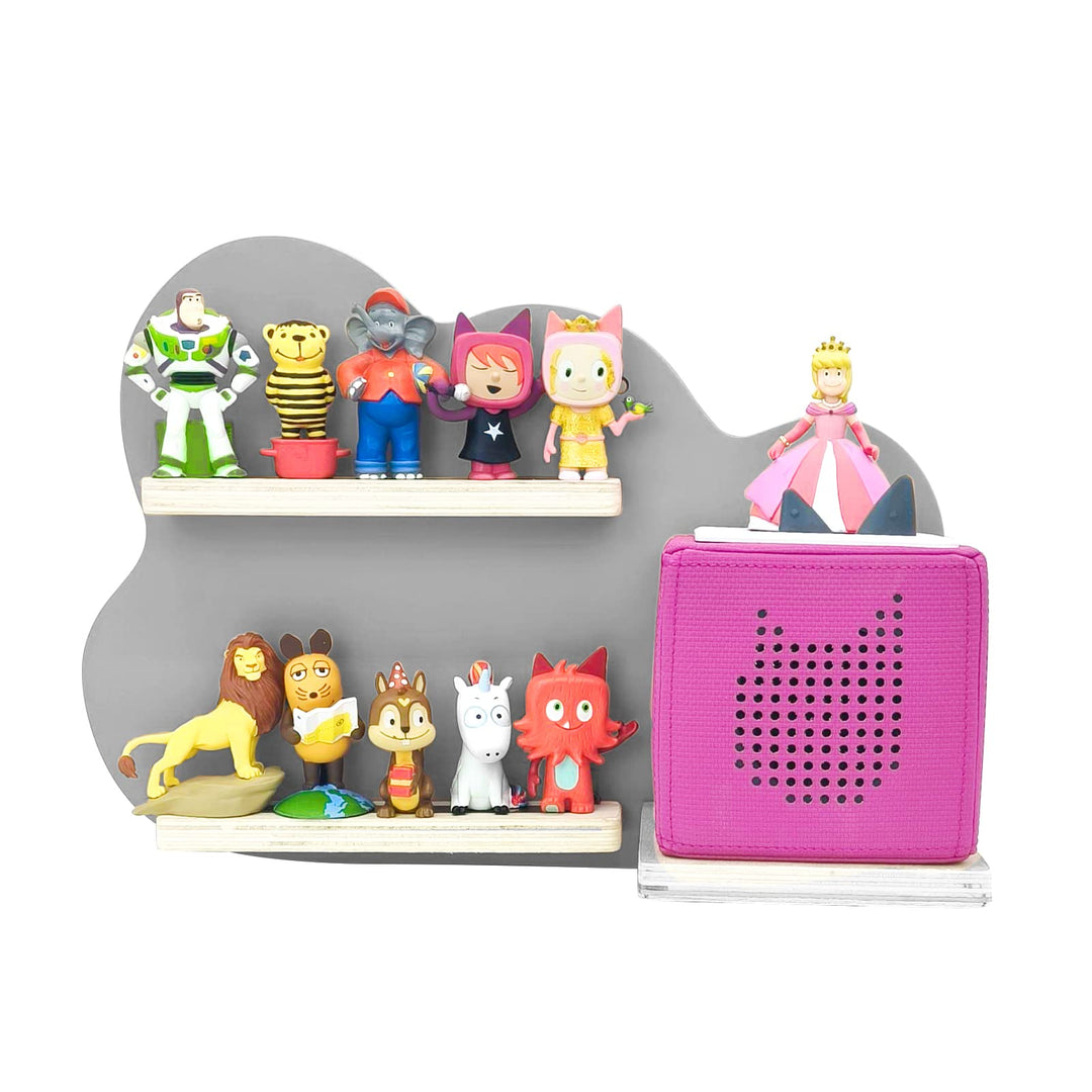 Harewu Regal Magnetisch für Kompatibel mit Toniebox,for Tonie Puppen Grau Wolke Toniebox Regal,Wandr
