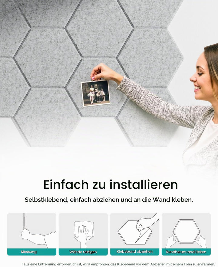 Hexagon Akustikplatten Selbstklebend Soundsbay 12 Stück Schallschutzplatten Hohe Dichte Akustik Pane