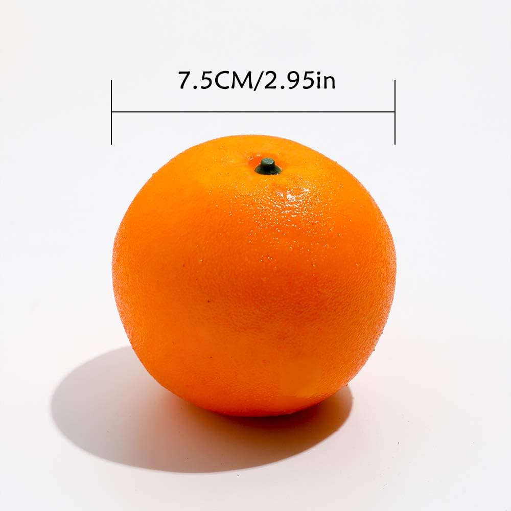 Veryhome 6 Stück künstliche orangefarbene künstliche Früchte aus Kunststoff für Zuhause, Haus, Küche