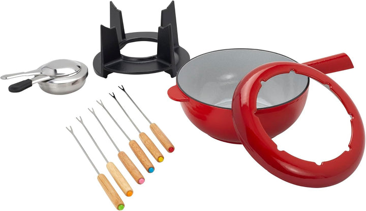 ZWILLING 1003156 Cast Iron Fondue-Set, Gusseisen, Rot/Ausflug, einfarbig (Getaway Solids)