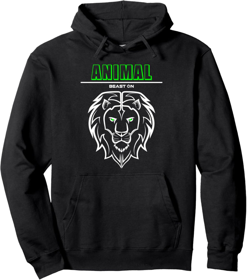 Animal Löwe Kopf Grün Gym Workout Fitness Gains Bodybuilder Pullover Hoodie