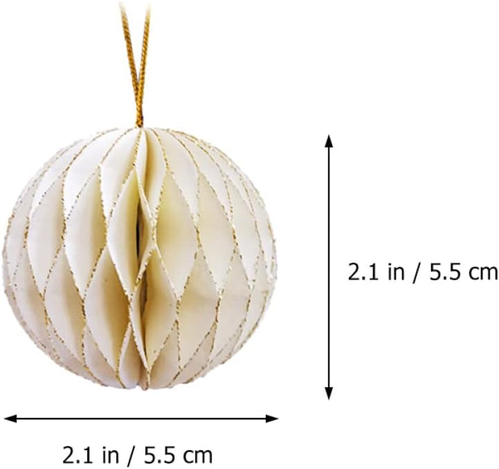 DOITOOL 9 Stücke Weihnachtsbaum Anhänger, Papier Waben Party Waben Kugeln, Baumschmuck Weihnachten,