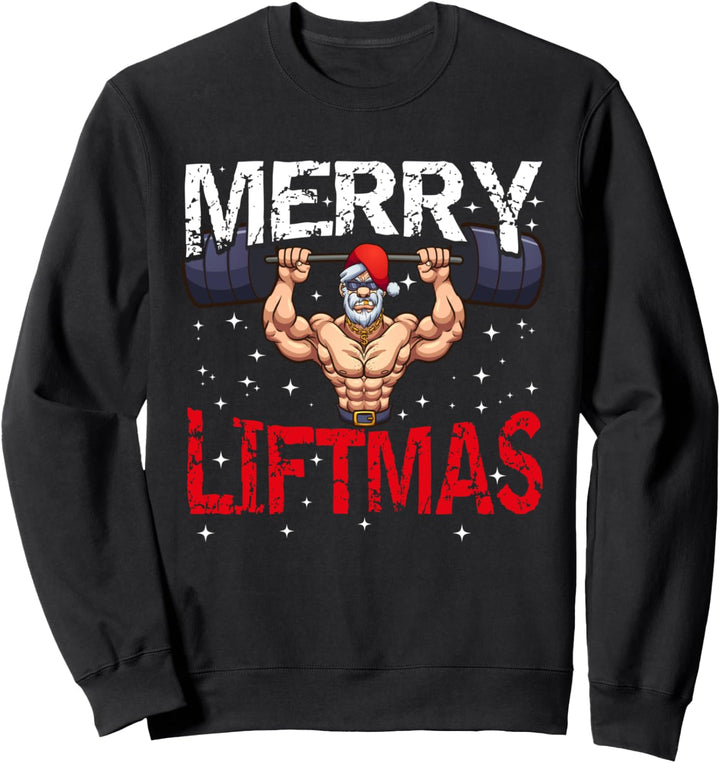 Merry Liftmas Lifting Santa Christmas Gym Fitness Sweatshirt