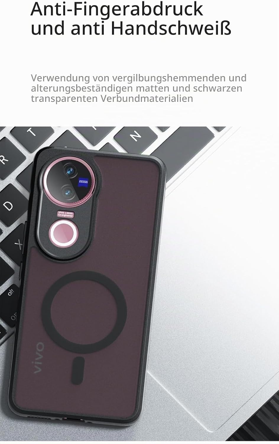GIOPUEY Magnetische Handyhülle für VIVO V50/VIVO V50e Hülle, Case Kompatibel mit MagSafe, Matte PC Z