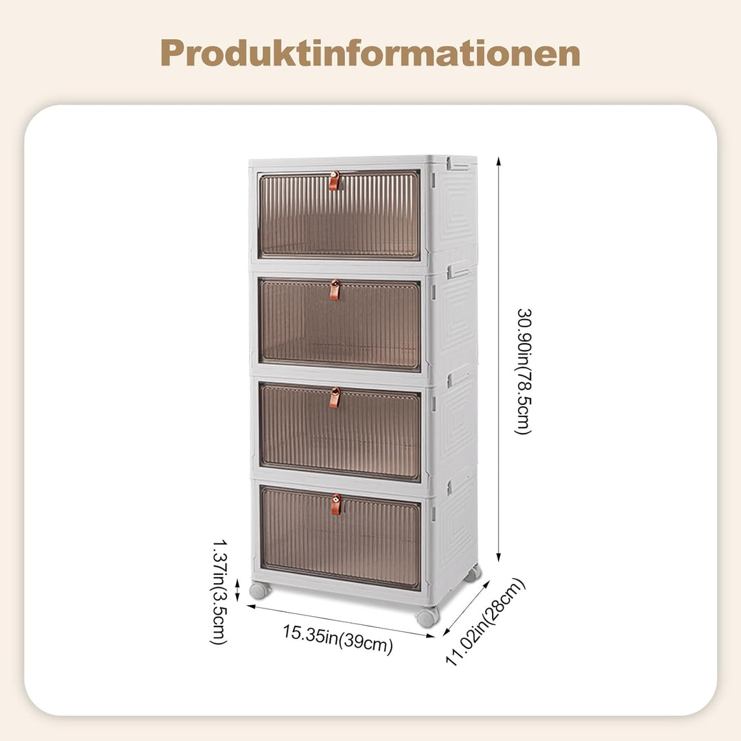 Ergocar Faltbare Aufbewahrungsbox, Kunststoff Aufbewahrungsbox mit Deckel, Stapelbare Aufbewahrungsb