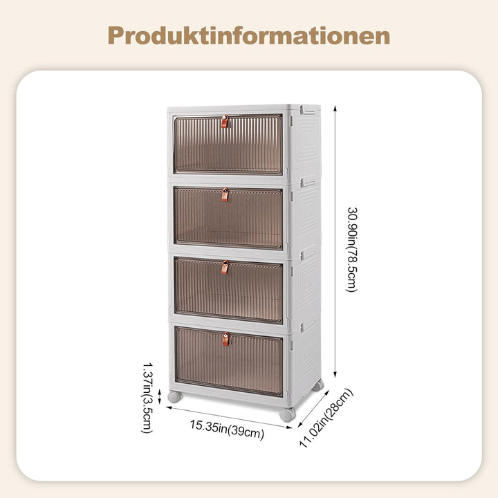 Ergocar Faltbare Aufbewahrungsbox, Kunststoff Aufbewahrungsbox mit Deckel, Stapelbare Aufbewahrungsb