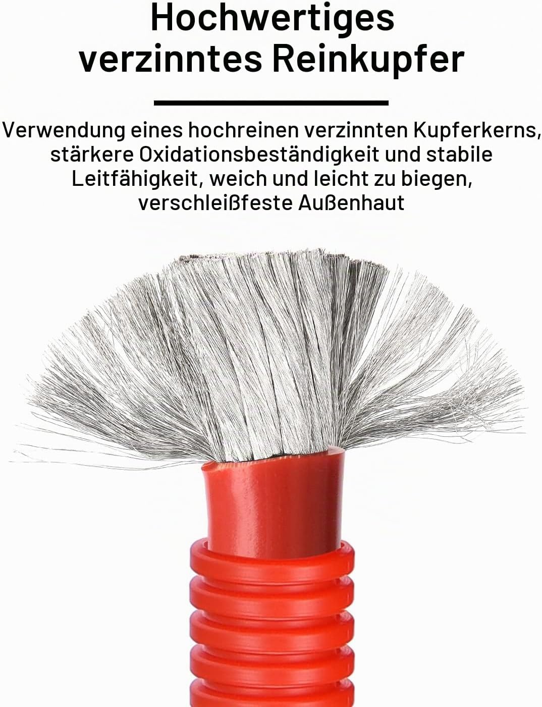 DIHOOL batteriekabel 25mm2 m8 100cm 4 AWG Silikonkabel Wellrohr Kabelrohr Weich und Flexibel Hitzebe