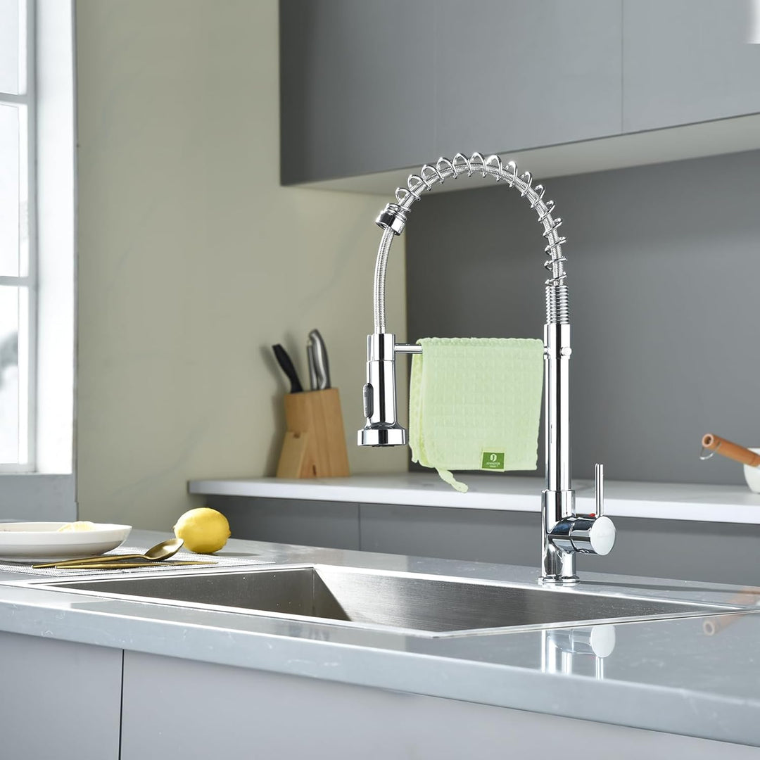 Wasserhahn Küche,Hochdruck Küchenarmatur mit Herunterziehen Brause Armatur, Mischbatterie Küchenarma