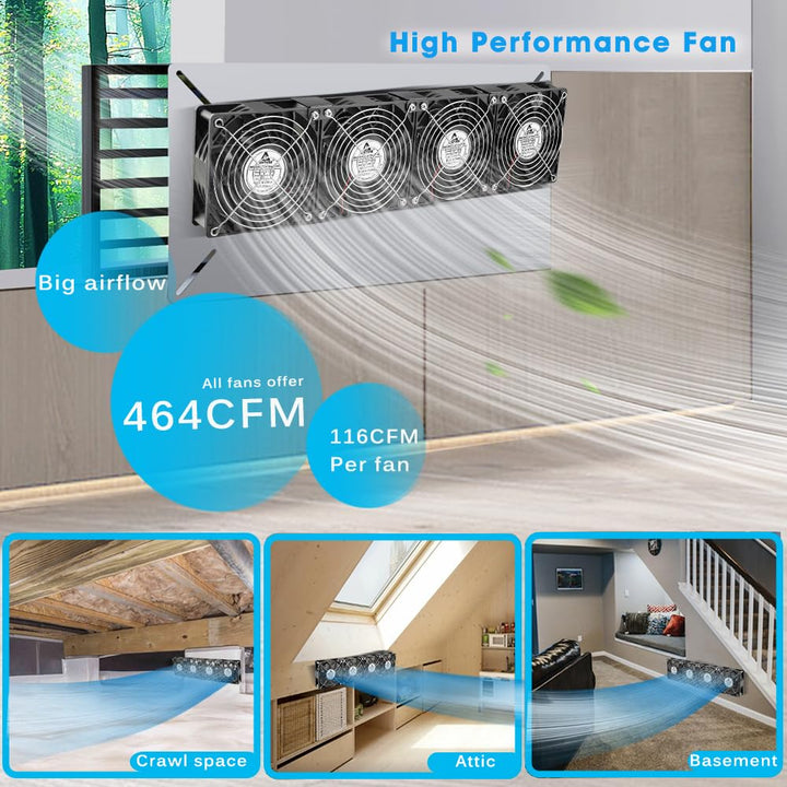 GDSTIME 4 x 120mm Lüfter 230V Grosser Luftstrom 120mm x 38mm Lüfter 220V AC Axial mit AC Stecker Lüf
