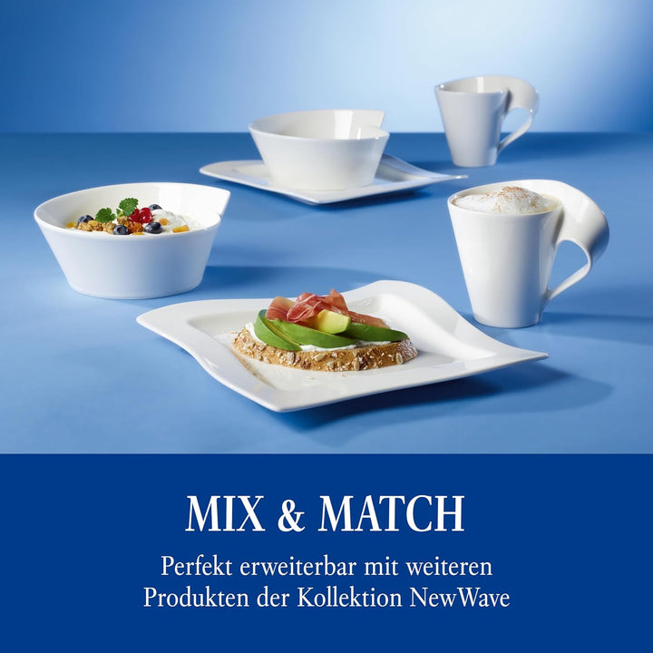 Villeroy &amp; Boch – NewWave Caffè Cappuccino Set 8-teilig für 4 Personen, Kaffeeservice weiss, Capucci