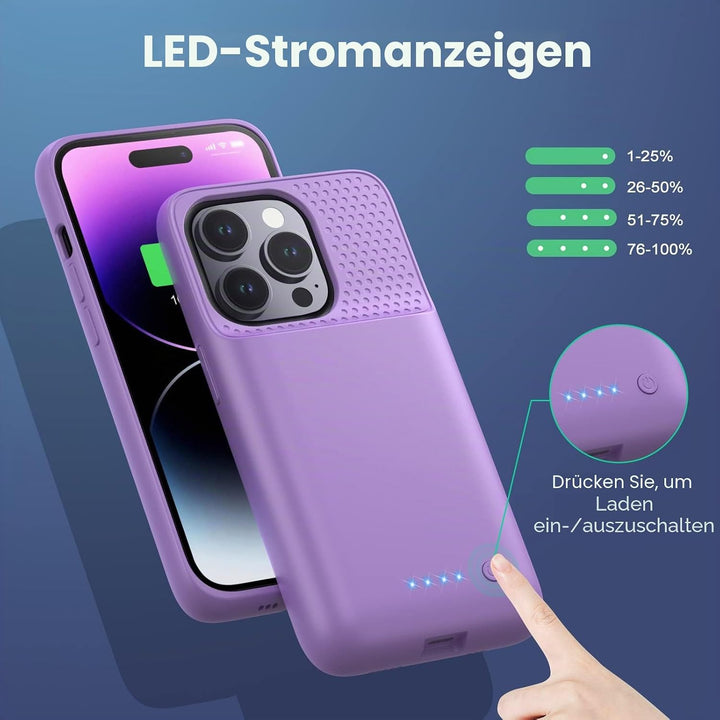 Feob Akkuhülle für iPhone 14 Pro,【2023 Neueste】7200mAh Smart Battery Case Zusatzakku Ladehülle Tragb