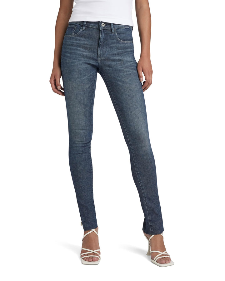 G-STAR RAW Damen 3301 Skinny Slit Jeans 27W / 30L Blau (Faded Blues D21404-d106-d135), 27W / 30L Bla