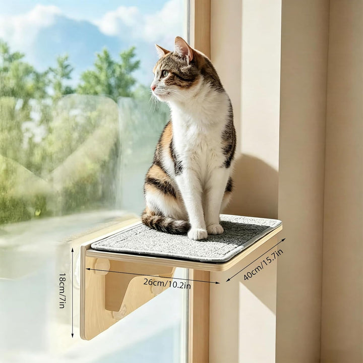 Katzen Fensterplätze (bis 16 kg), 2-in-1 für Wand &amp; Glas, Katzenkletterwand mit Waschbar Abnehmbar F