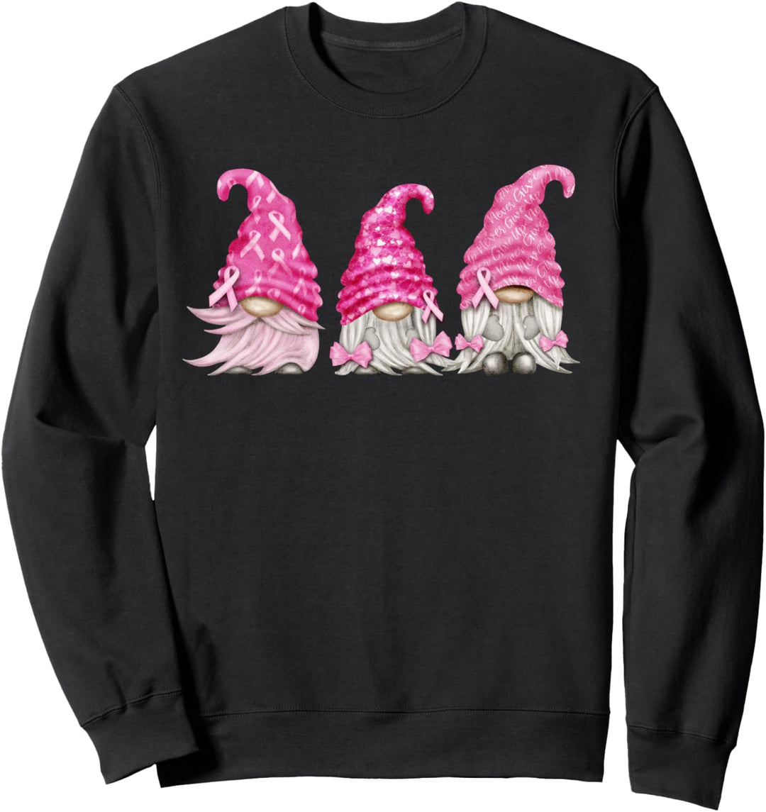 Gnome Brustkrebs Überlebender Kampf Rosa Band Sweatshirt