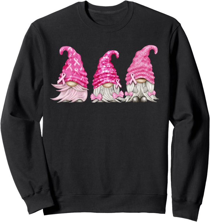 Gnome Brustkrebs Überlebender Kampf Rosa Band Sweatshirt