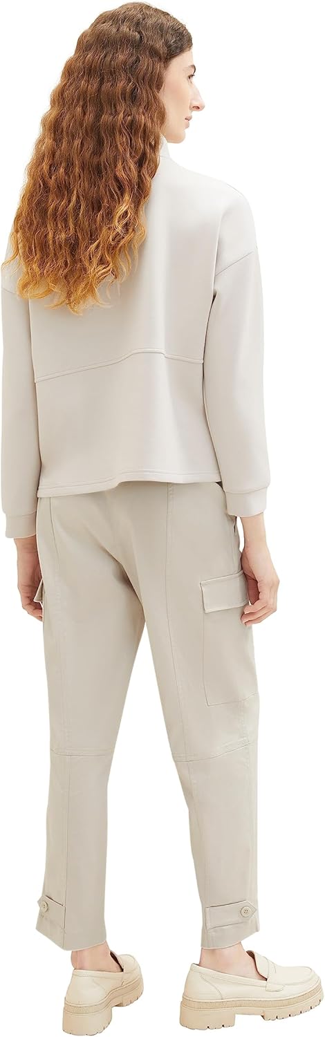 TOM TAILOR Damen Barrel Fit Cargo Hose 42W / 28L 16339 - Clouds Grey, 42W / 28L 16339 - Clouds Grey